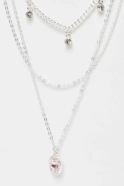 Quiz Wedding Accessories|Jewellery>Diamante Jewel Layered Necklace