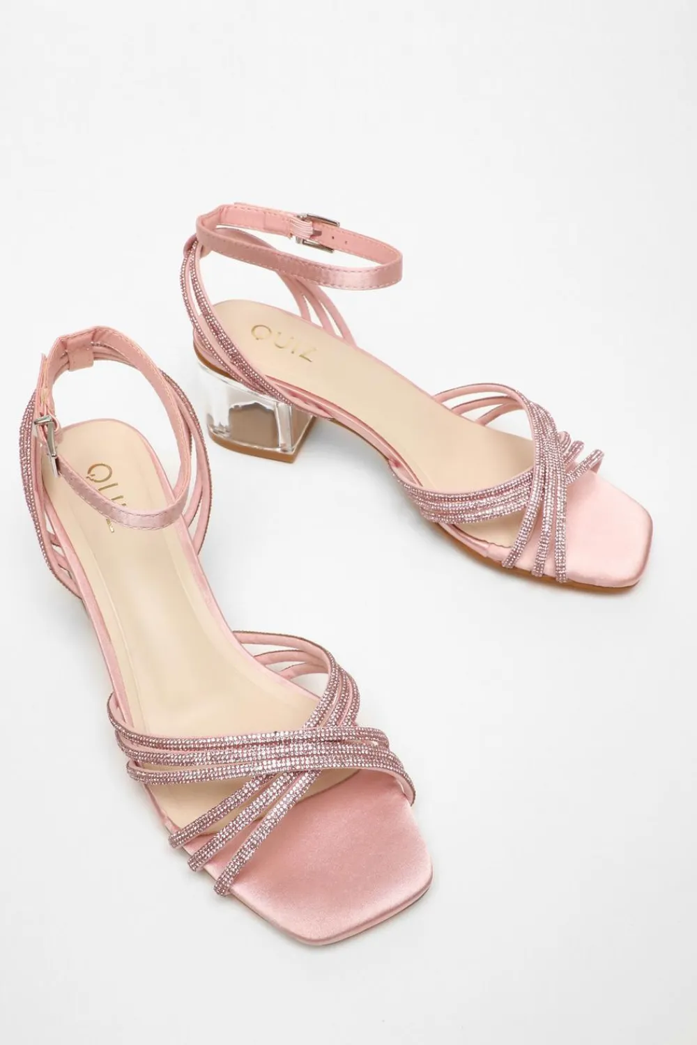 Quiz Shoe & Bag Sets|Occasion Shoes>Diamante Strap Low Heeled Sandals