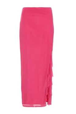 Quiz Skirts|Holiday>Pink Frill Maxi Skirt