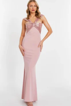 Quiz Prom Dresses|Prom & Ball>Pink Knot Front Maxi Dress