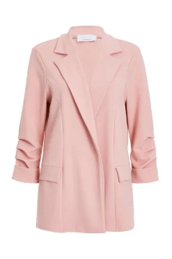 Quiz Workwear|Modest>Pink Ruched Sleeve Blazer