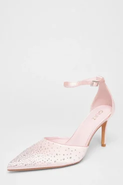 Quiz Occasion Shoes|Heels>Satin Diamante Court Heels