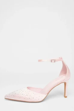 Quiz Occasion Shoes|Heels>Satin Diamante Court Heels