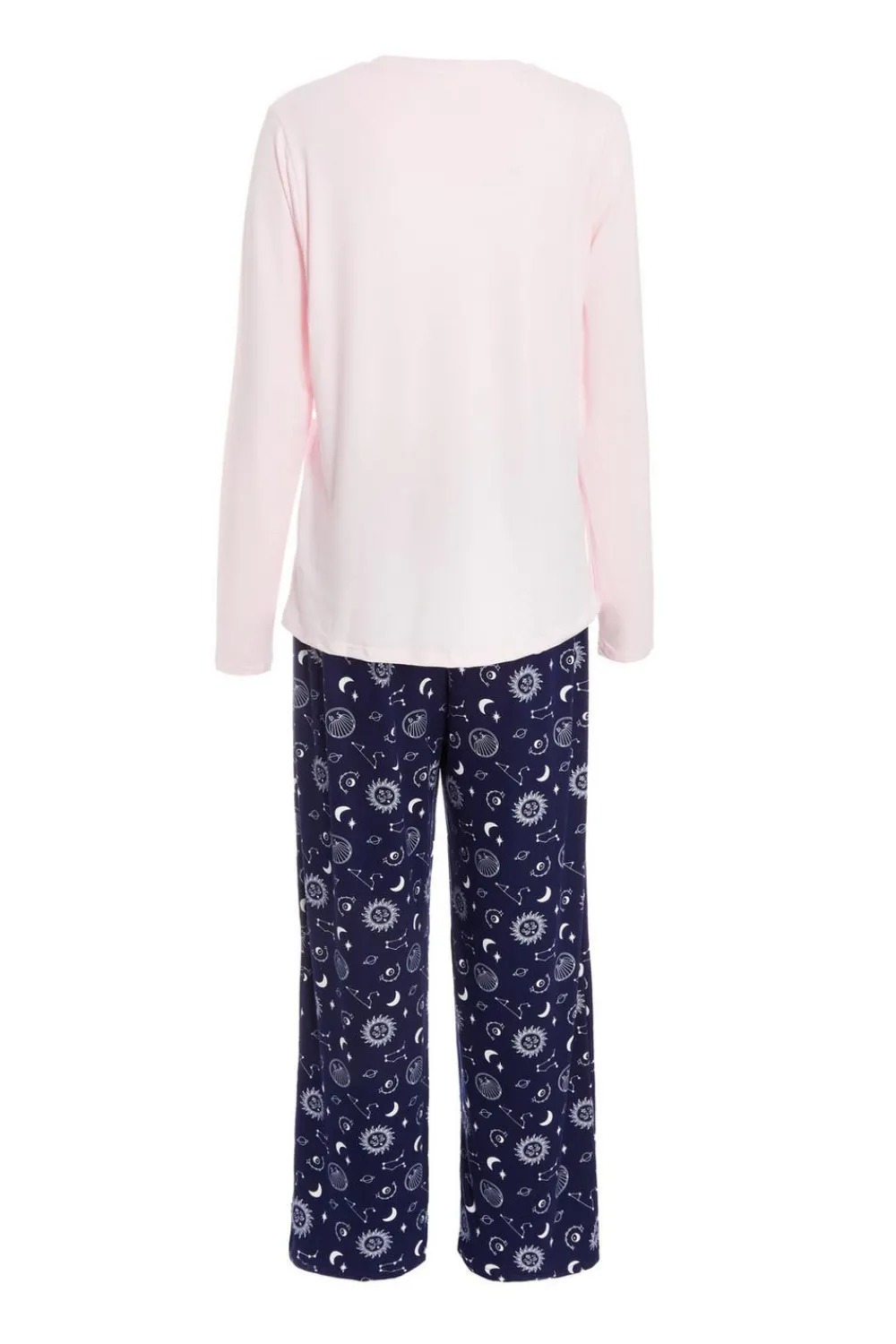 Quiz Nightwear>Pink Star Print Long Pyjama Set