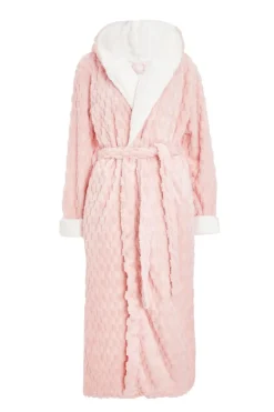 Quiz Nightwear>Pink Textured Fleece Robe