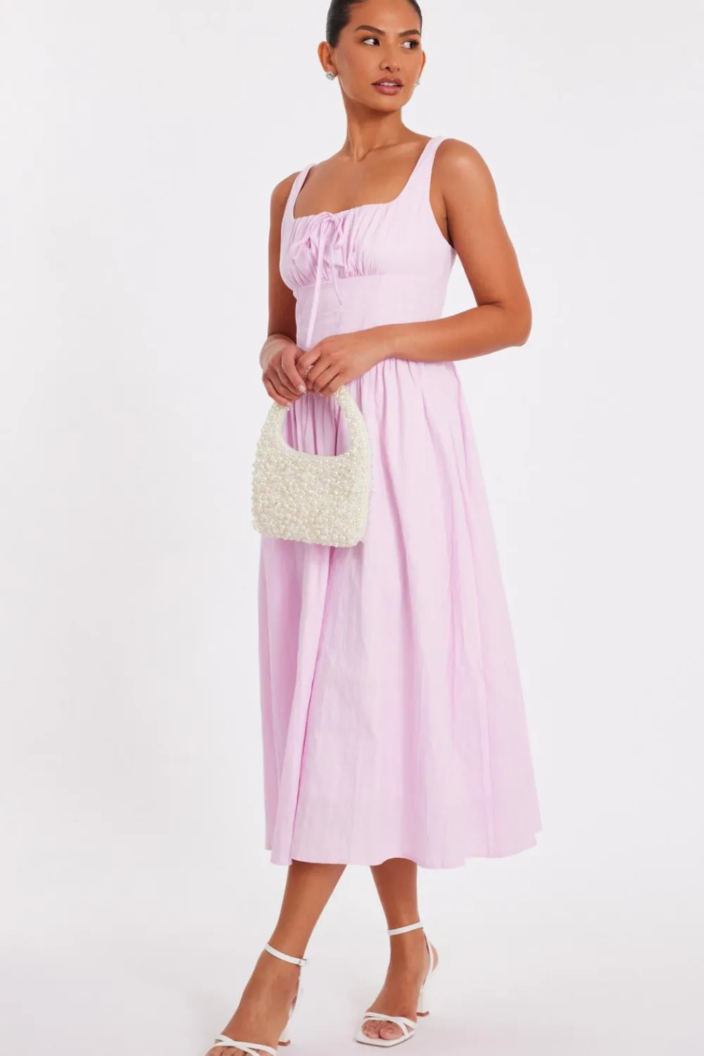 Quiz Summer Clothes|Holiday>Pink Textured Midaxi Dress