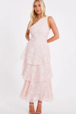 Quiz Prom Dresses|Prom & Ball>Pink Tiered Maxi Dress