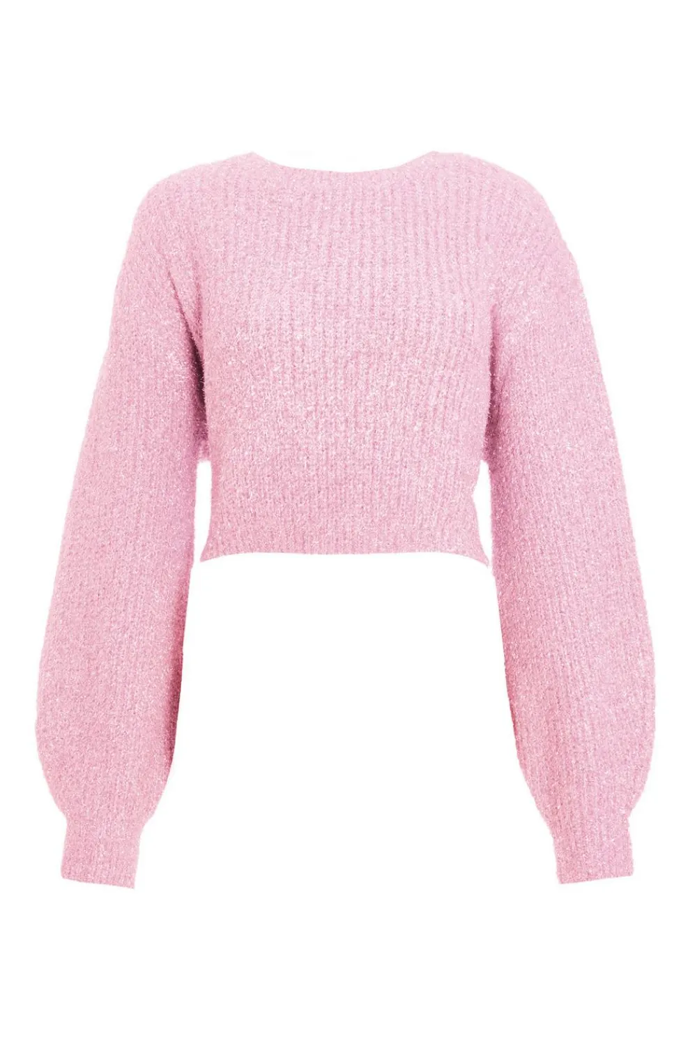 Quiz Knitwear|Jumpers>Pink Tinsel Knit Jumper