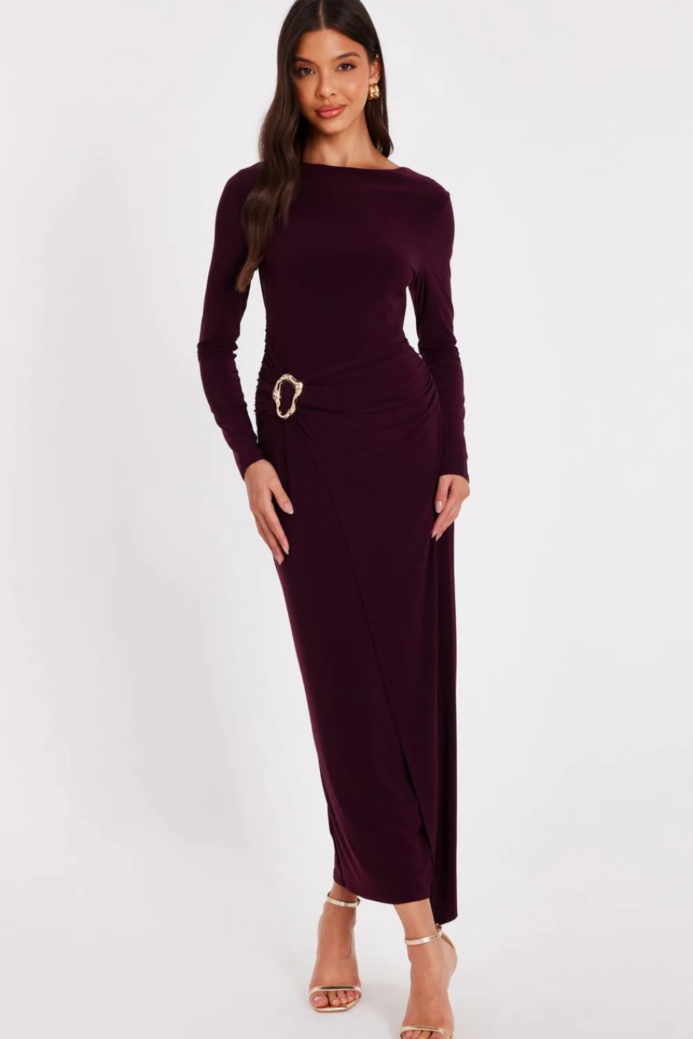 Quiz Day At The Races|Christening Guest>Plum Buckle Midaxi Dress
