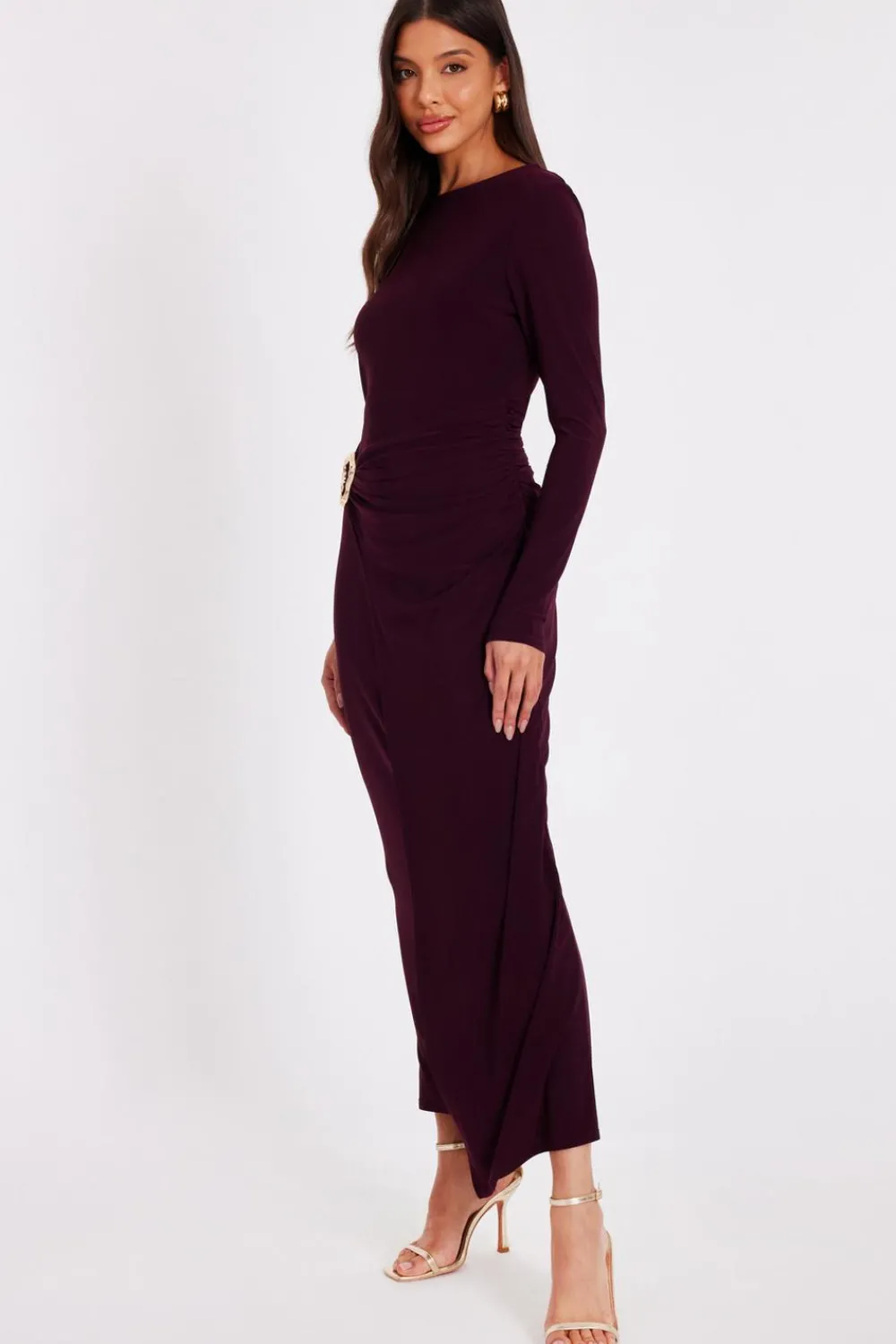 Quiz Day At The Races|Christening Guest>Plum Buckle Midaxi Dress