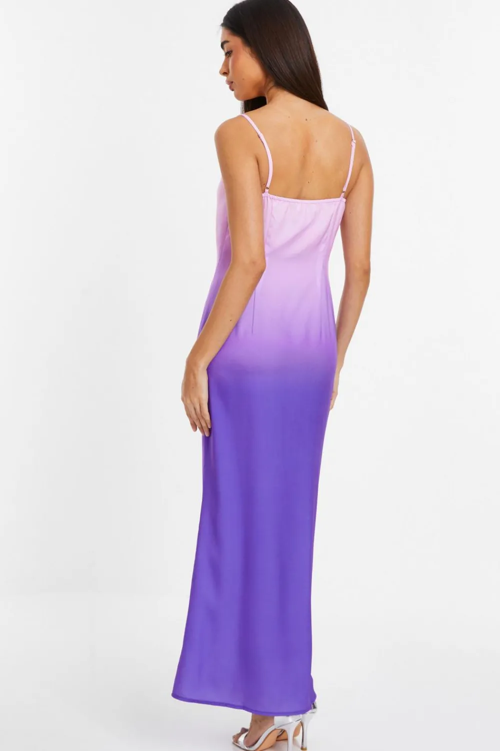 Quiz Prom & Ball|Summer Dresses>Purple Satin Ombre Slip Maxi Dress