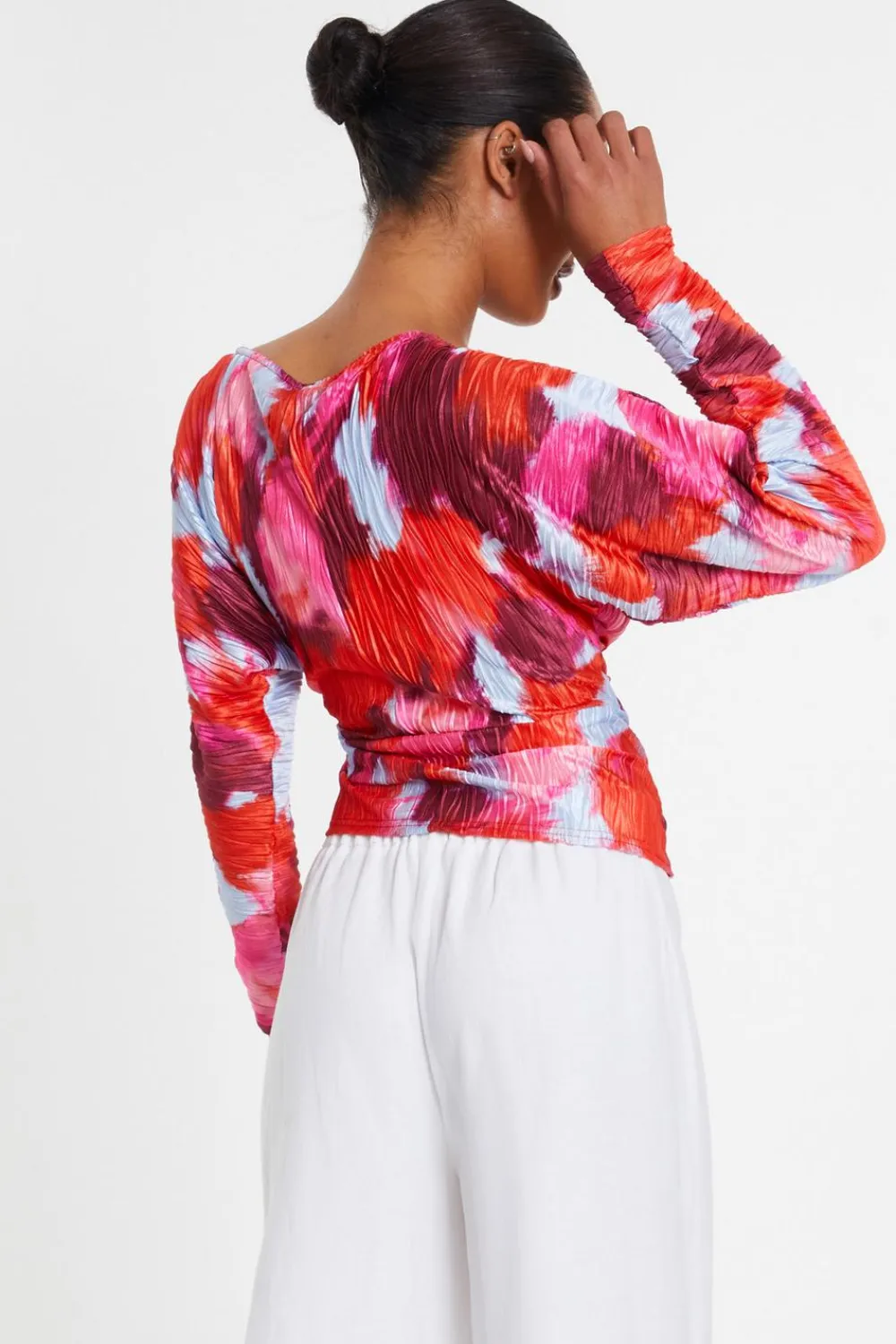 Quiz Trending: Red|Summer Clothes>Red Abstract Wrap Top