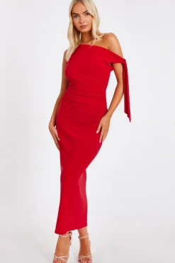 Quiz Day At The Races|Trending: Red>Red Asymmetric Midaxi Dress
