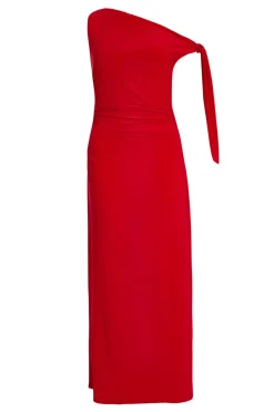 Quiz Day At The Races|Trending: Red>Red Asymmetric Midaxi Dress