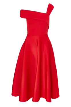 Quiz Day At The Races|Trending: Red>Asymmetric Midi Dress