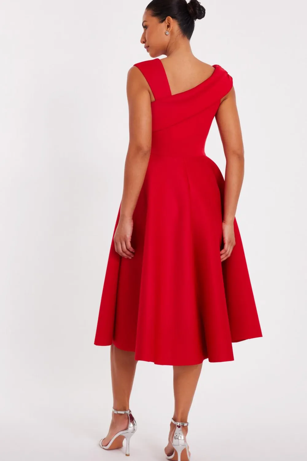 Quiz Day At The Races|Trending: Red>Asymmetric Midi Dress