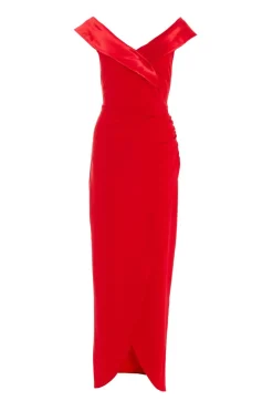 Quiz Prom Dresses|Trending: Red>Red Bardot Wrap Maxi Dress