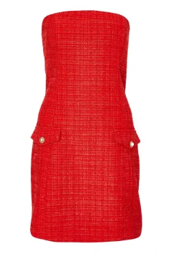 Quiz Day At The Races|Christening Guest>Red Boucle Bandeau Mini Dress
