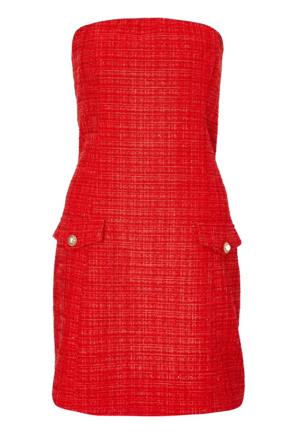 Quiz Day At The Races|Christening Guest>Red Boucle Bandeau Mini Dress