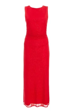 Quiz Evening Dresses|Trending: Red>Glitter Mesh Midaxi Dress