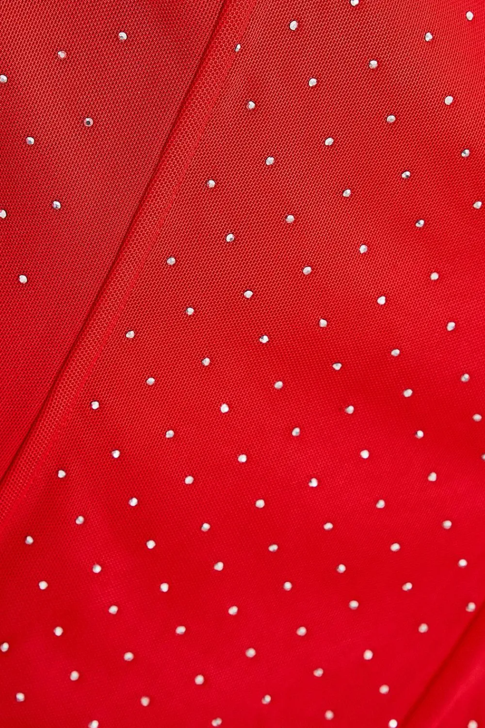 Quiz Going Out Tops|Bodysuits>Red Mesh Embellished Bodysuit