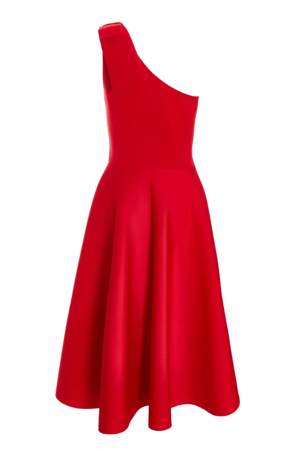 Quiz Prom & Ball|Evening Dresses>Red One Shoulder Bow Skater Midi Dress
