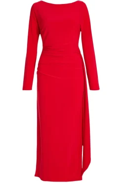 Quiz Day At The Races|Christening Guest>Red Ruffle Side Midi Dress