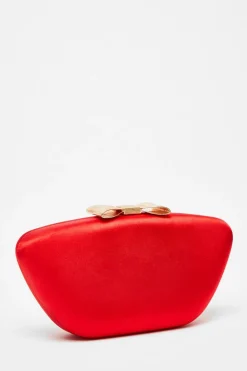 Quiz Bags|Shoe & Bag Sets>Red Satin Bow Detail Box Bag