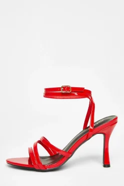 Quiz Heels>Red Strappy Heels