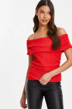 Quiz Summer Tops|Bardot Tops>Textu Bardot Top