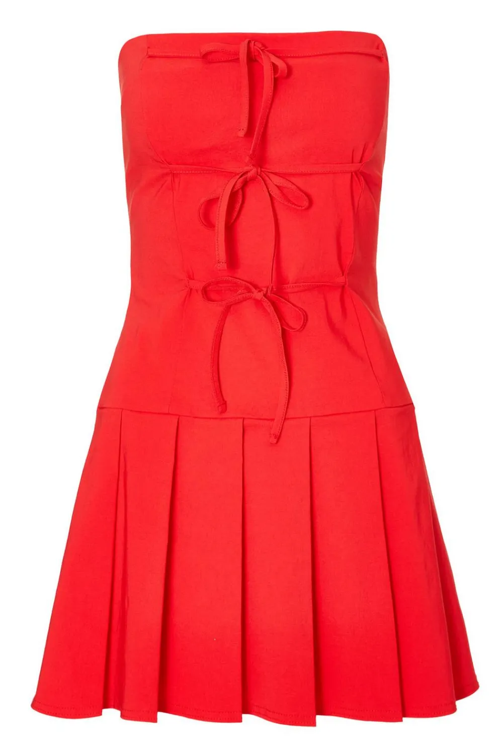 Quiz Trending: Red|Going Out>Tie Front Mini Dress
