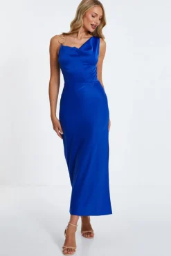 Quiz Evening Dresses|Wedding Guest Dresses>Satin Cowl Neck Midaxi Dress