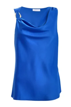 Quiz Summer Tops|Tops>Royal Blue Satin Vest Top