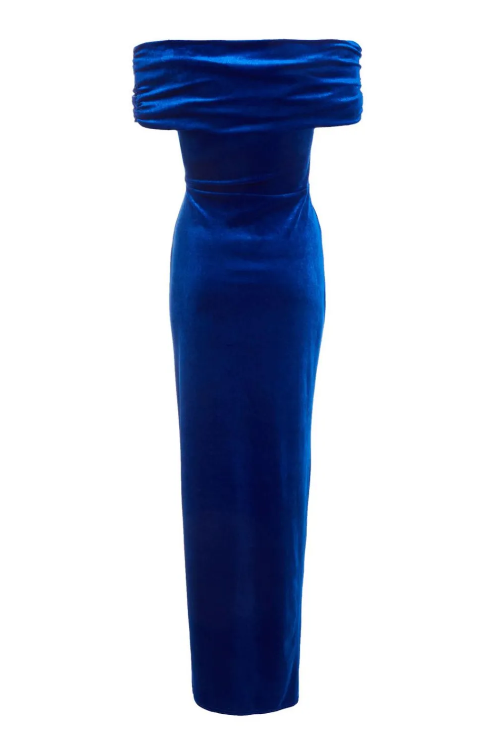Quiz Evening Dresses|Wedding Guest Dresses>Royal Blue Velvet Bardot Maxi Dress