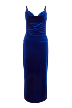 Quiz Evening Dresses|Royal Blue Dresses>Royal Blue Velvet Midaxi Dress