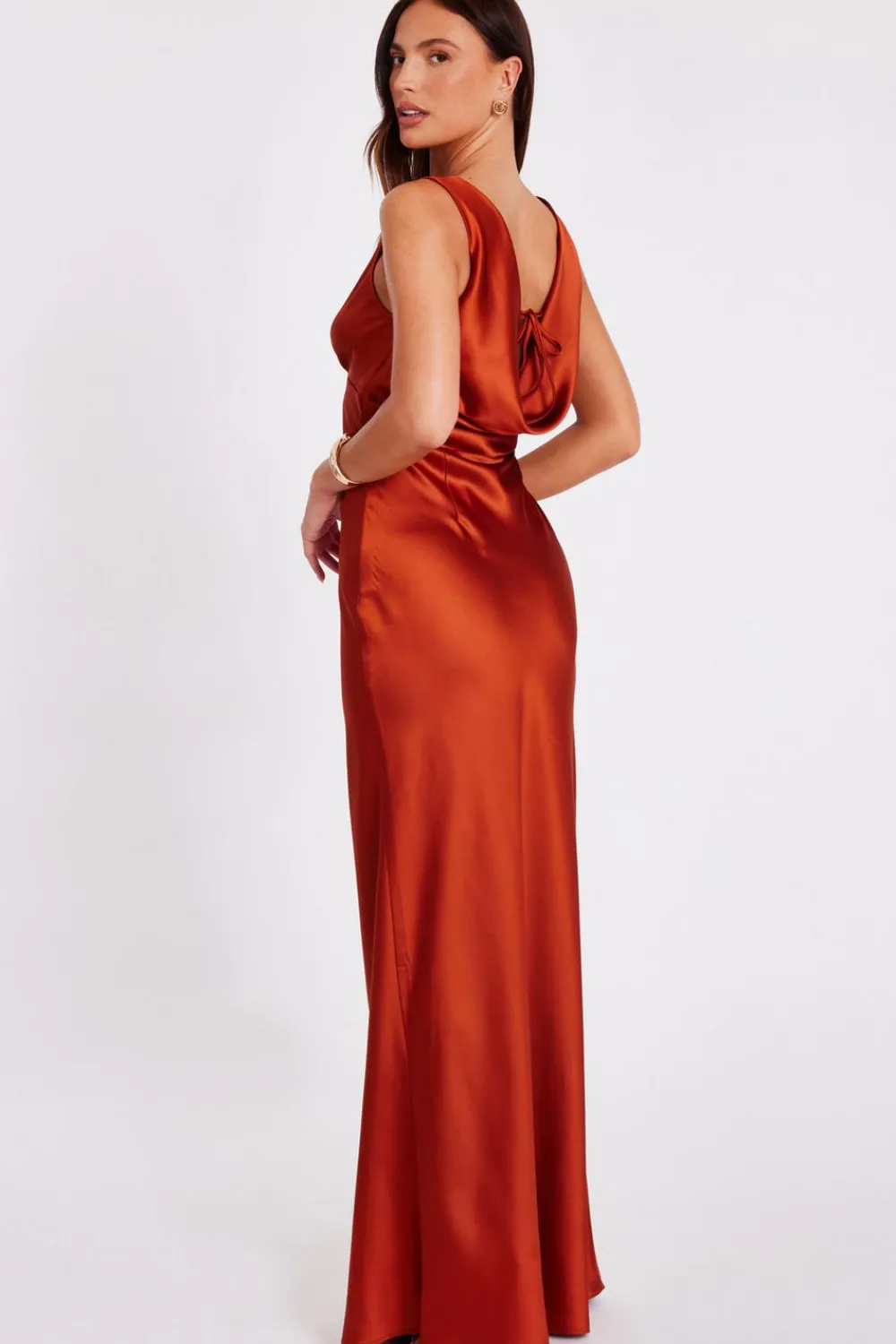 Quiz Prom Dresses|Prom & Ball>Satin Cowl Back Maxi Dress