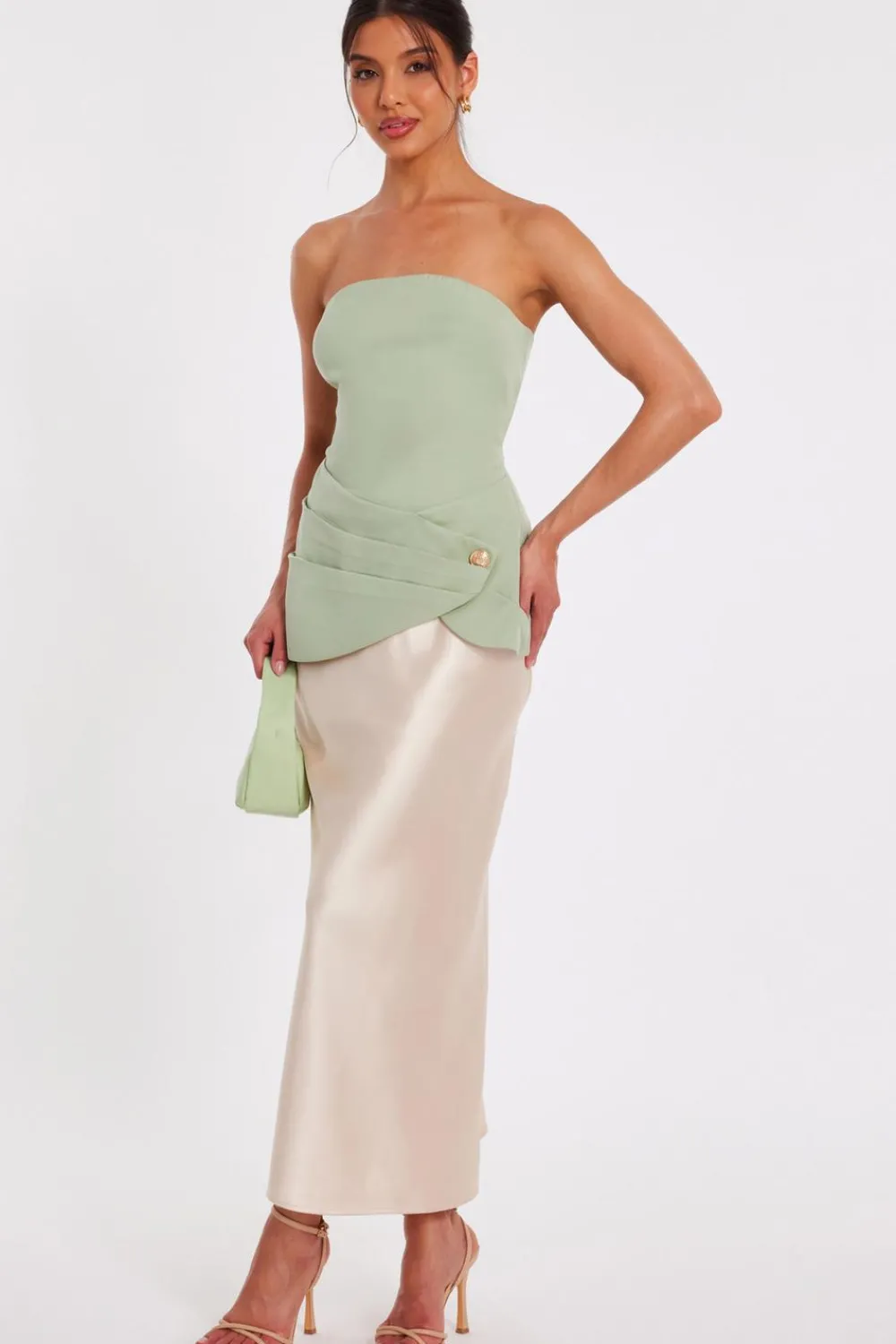 Quiz Going Out Tops|Day Tops>Sage Bandeau Wrap Top