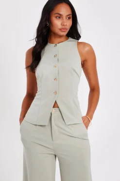 Quiz Waistcoat|Summer Tops>Button Front Waistcoat