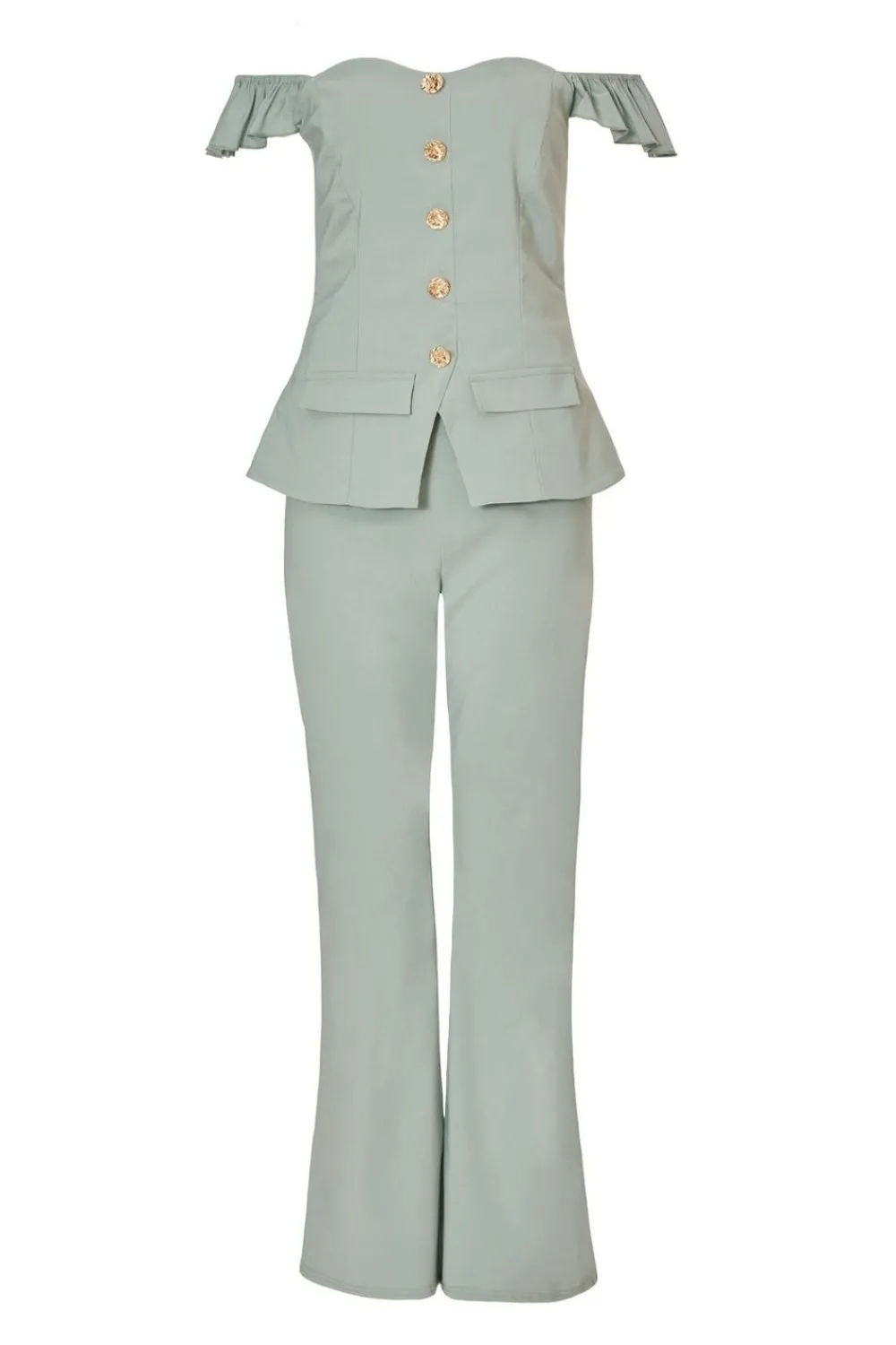 Quiz Occasion Jumpsuits|Going Out Jumpsuits>Frill Sleeve Jumpsuit