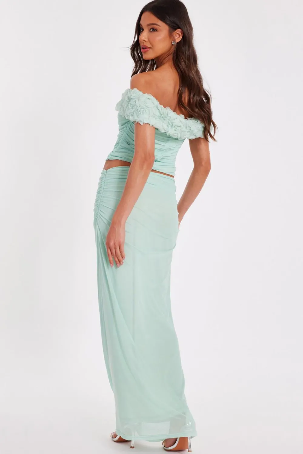 Quiz Day At The Races|Summer Clothes>Mesh Ruched Midaxi Skirt