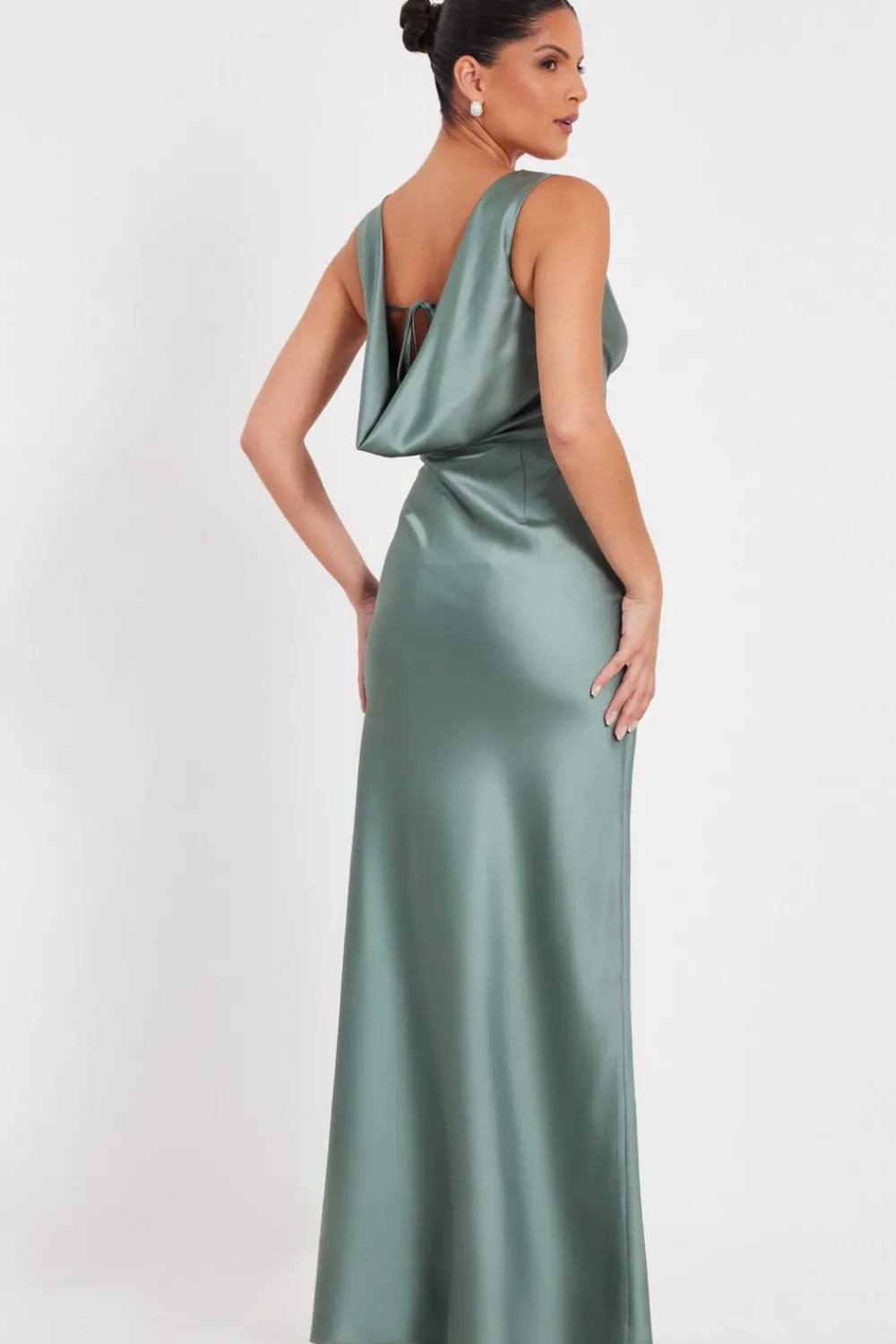 Quiz Prom Dresses|Prom & Ball>Satin Cowl Back Maxi Dress