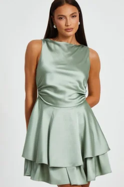 Quiz Day At The Races|Summer Clothes>Satin Tiered Skater Dress