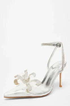 Quiz Heels|Occasion Shoes>Bow Diamante Court Heels