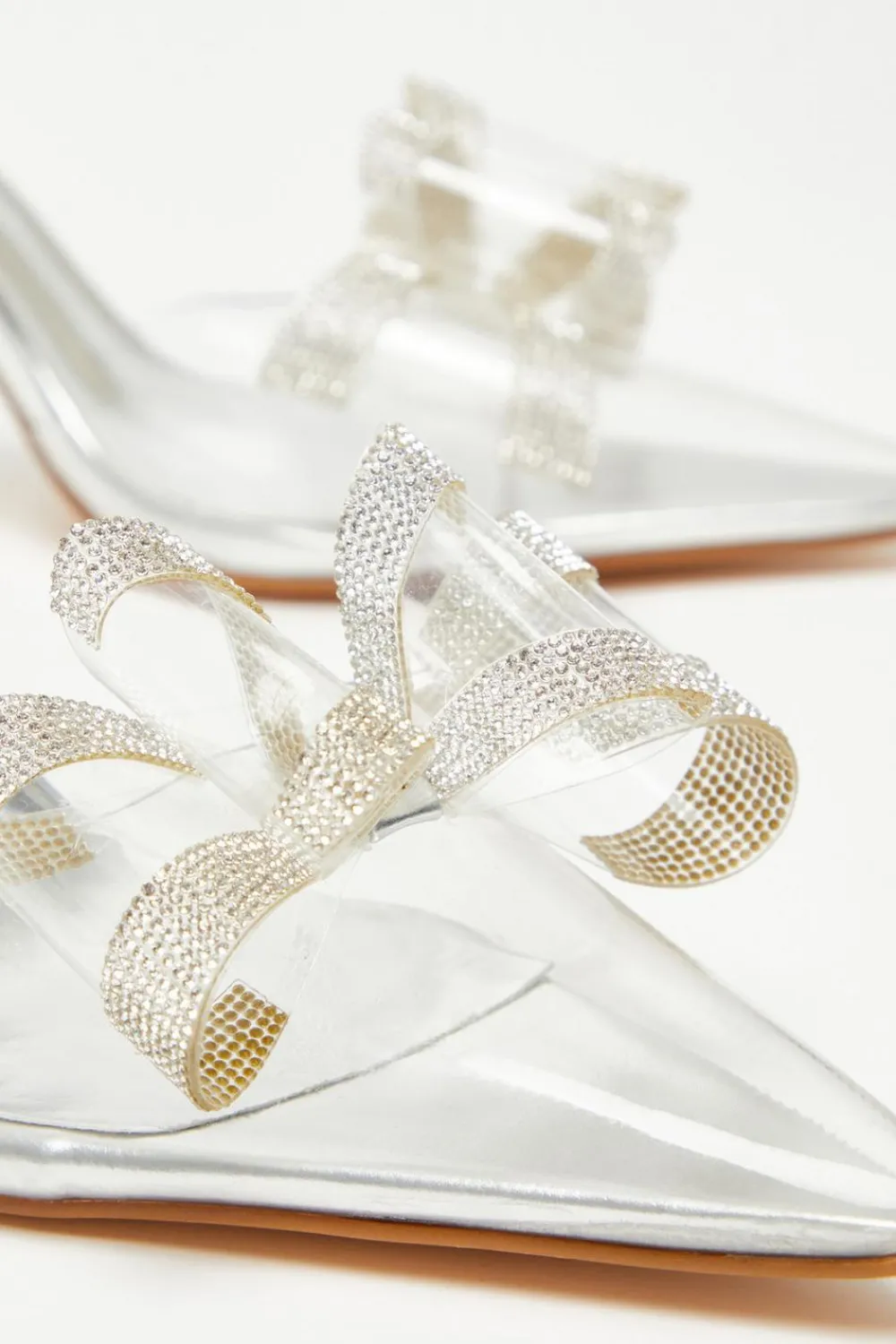 Quiz Heels|Occasion Shoes>Bow Diamante Court Heels