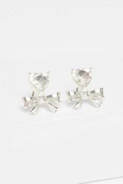 Quiz Wedding Accessories|Jewellery>Silver Bow Stud Earrings
