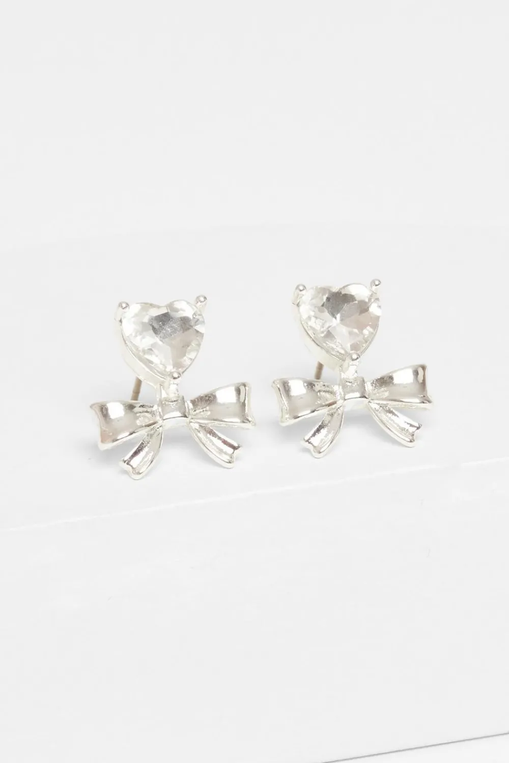 Quiz Wedding Accessories|Jewellery>Silver Bow Stud Earrings