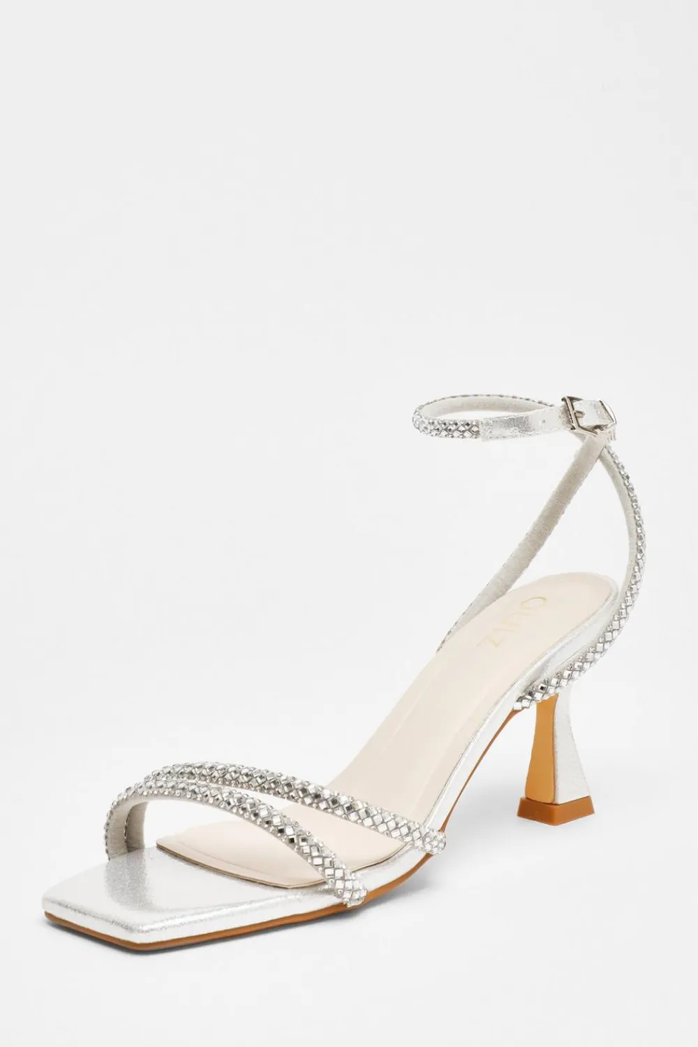 Quiz Shoe & Bag Sets|Heels>Diamante Asymmetric Heeled Sandals