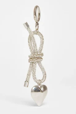 Quiz Bags>Silver Diamante Bow Bag Charm