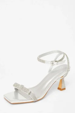 Quiz Occasion Shoes|Heels>Diamante Bow Front Heels