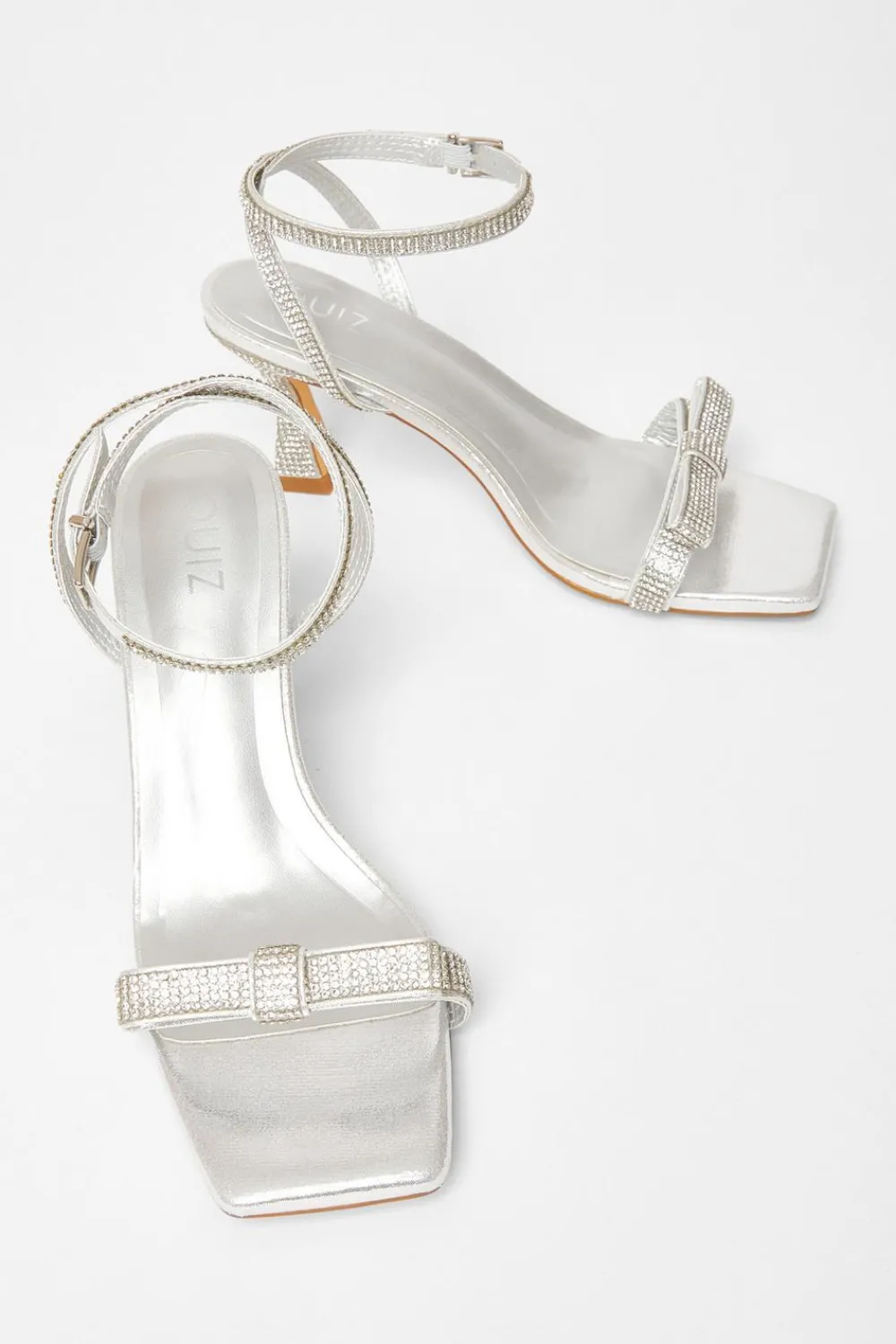 Quiz Occasion Shoes|Heels>Diamante Bow Front Heels